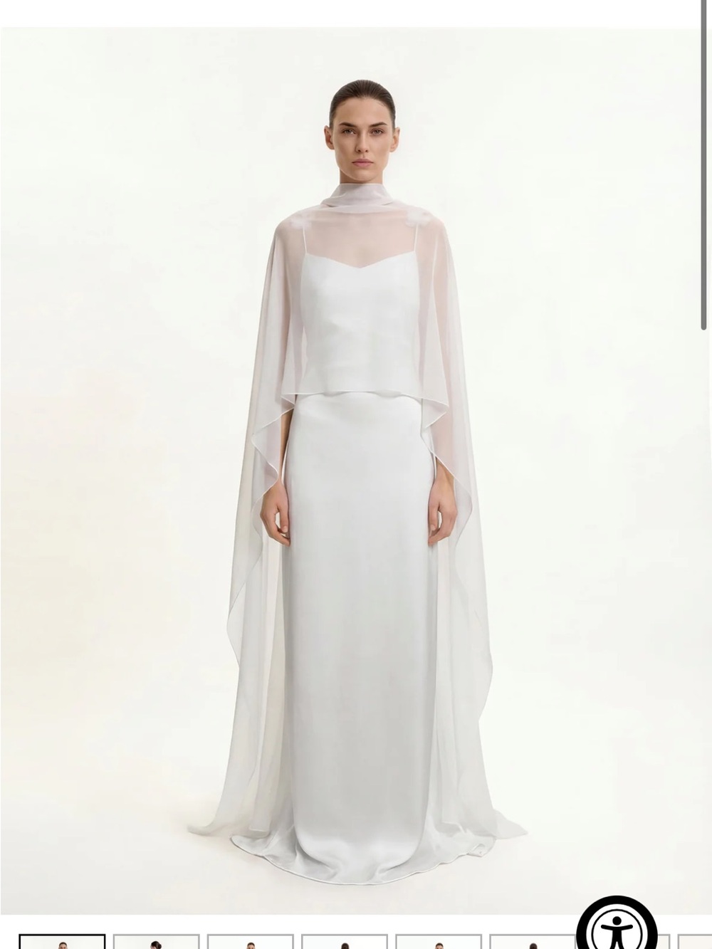 JW PEI White Sheer Capelet Evening Wrap